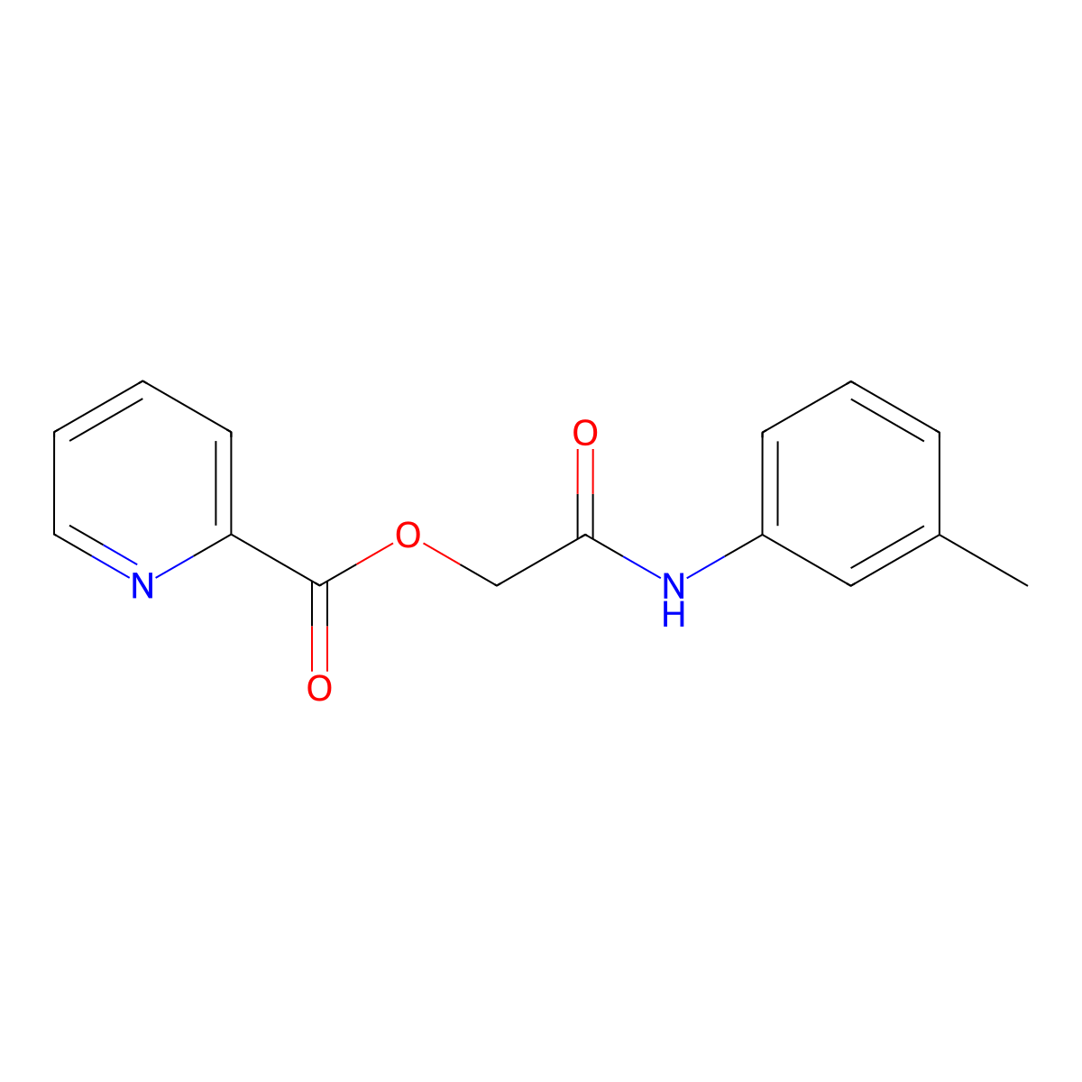 Pyridine-2-carboxylic acid m-tolylcarbamoyl-methyl ester molecular structure, CAS 386730-16-1