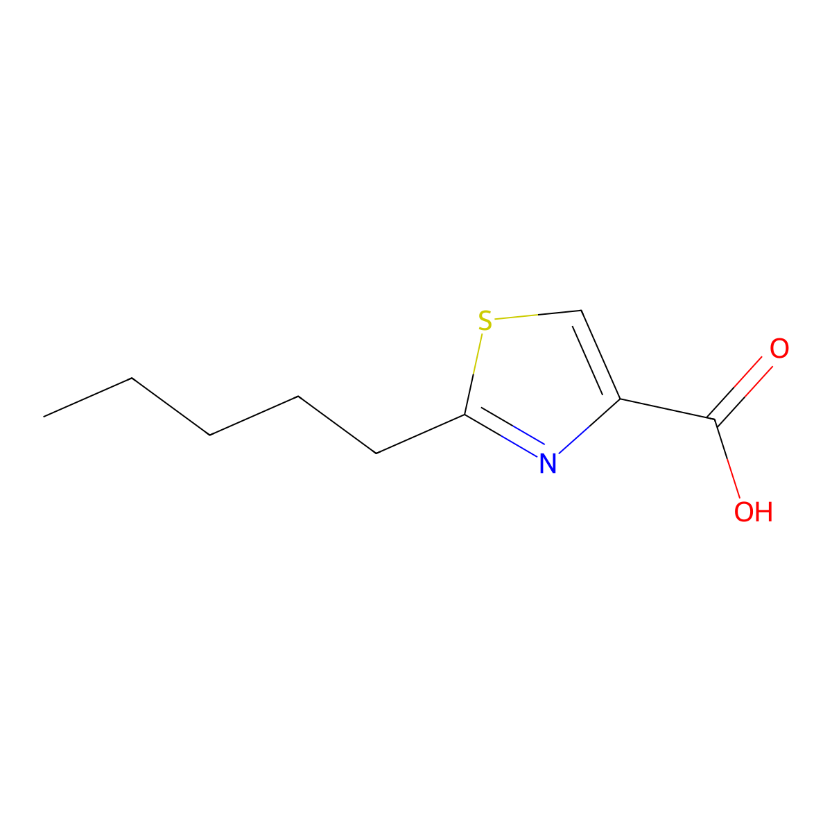 2-Pentyl-1,3-thiazole-4-carboxylic acid molecular structure, CAS 386730-25-2