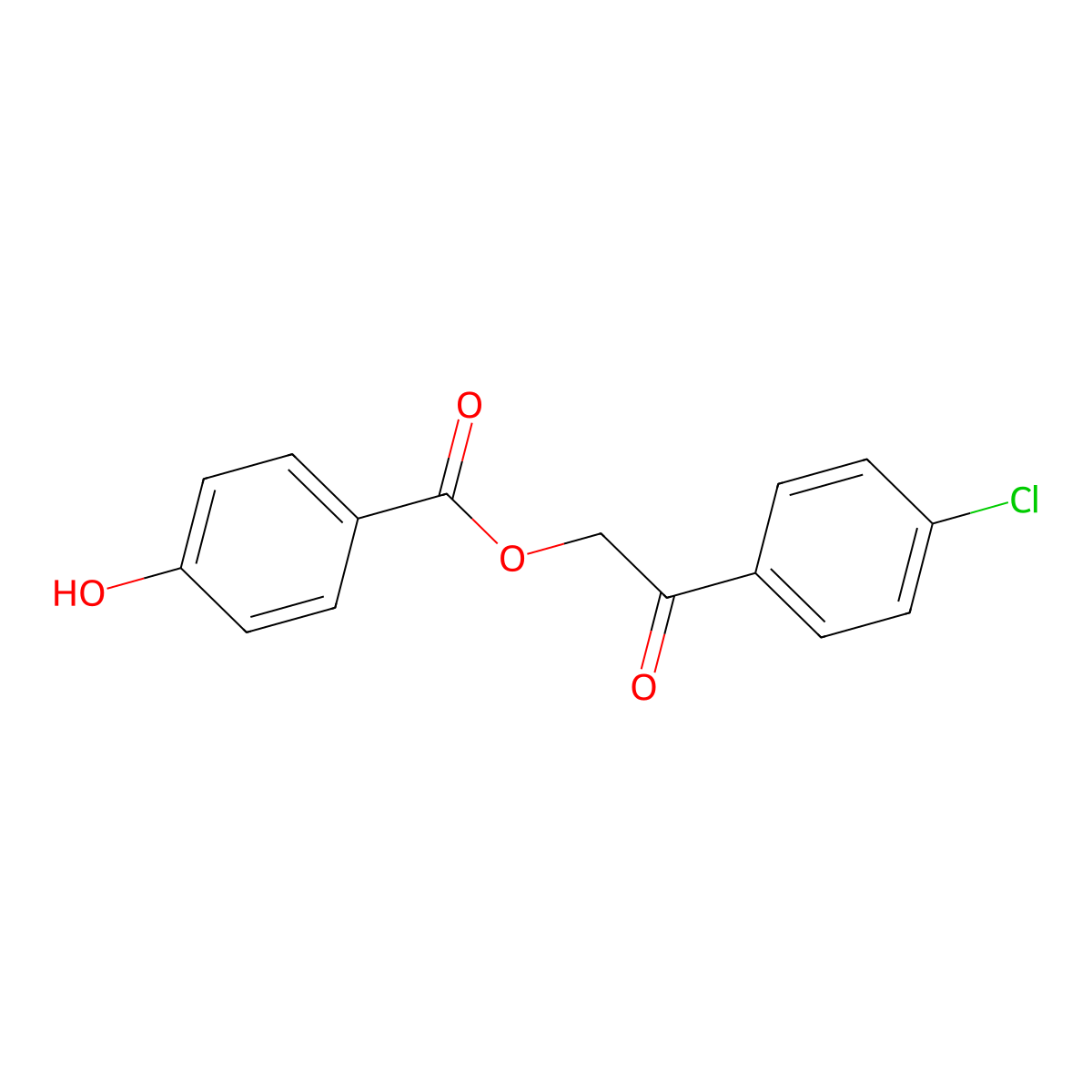 2-(4-Chlorophenyl)-2-oxoethyl 4-hydroxybenzoate molecular structure, CAS 386730-85-4