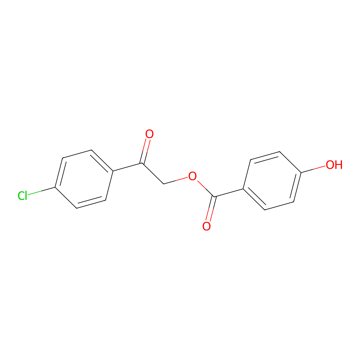 2-(4-Chlorophenyl)-2-oxoethyl 4-hydroxybenzoate molecular structure, CAS 386730-85-4