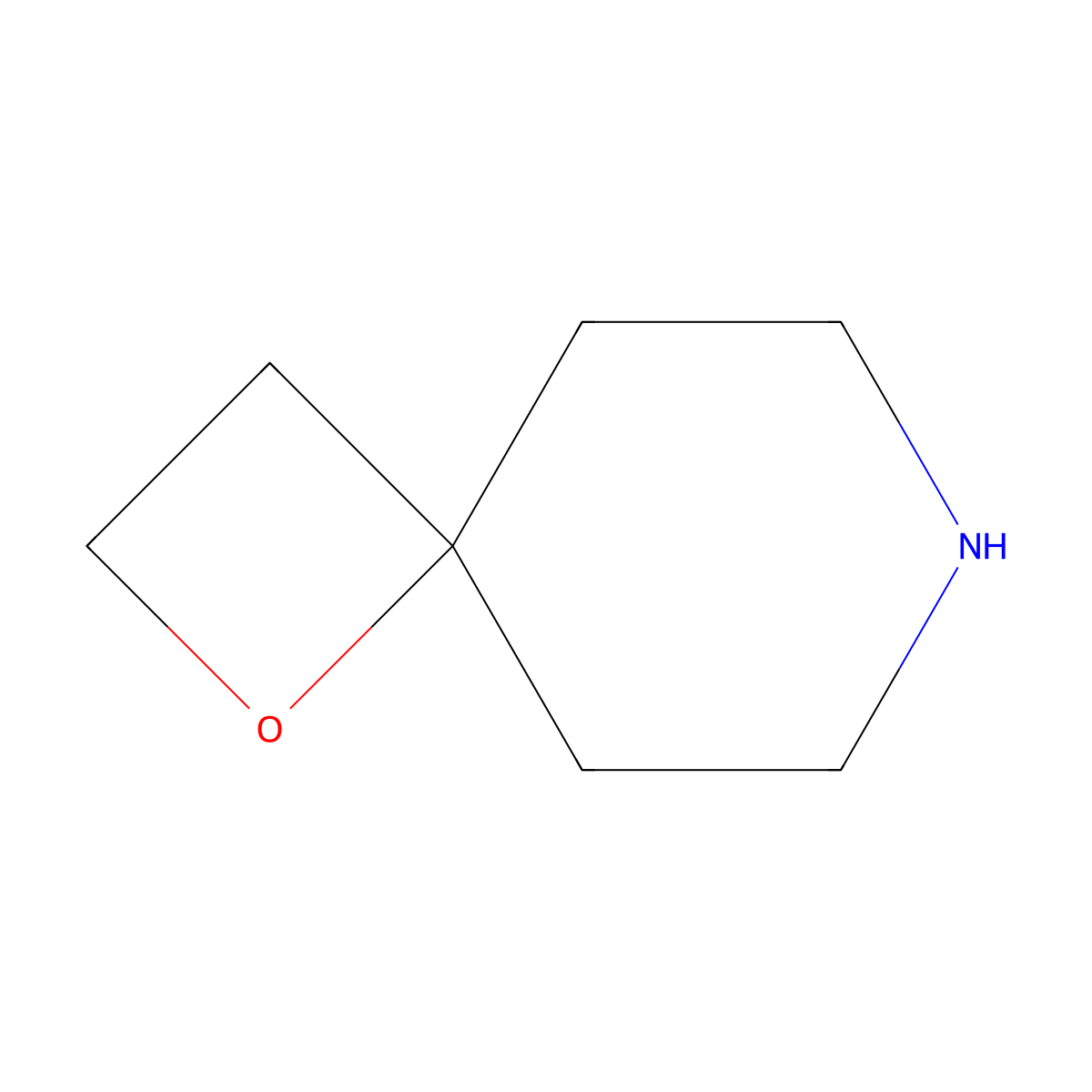 1-Oxa-7-azaspiro(3.5)nonane molecular structure, CAS 38674-21-4