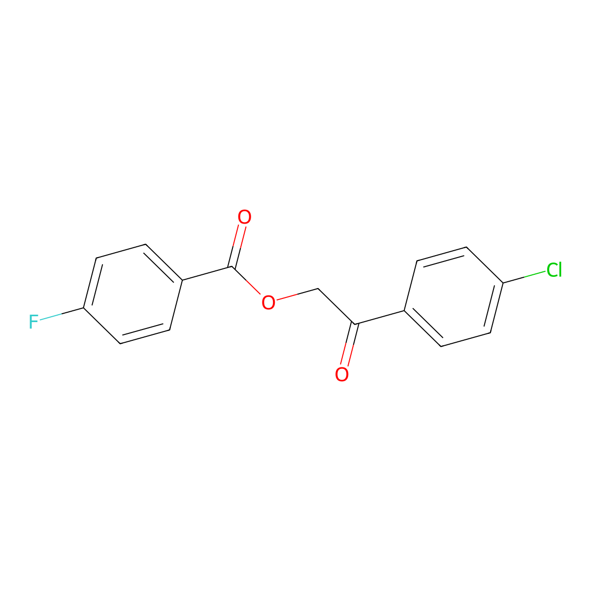 2-(4-Chlorophenyl)-2-oxoethyl 4-fluorobenzoate molecular structure, CAS 386740-45-0