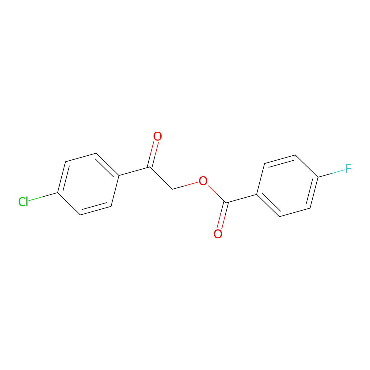2-(4-Chlorophenyl)-2-oxoethyl 4-fluorobenzoate molecular structure, CAS 386740-45-0