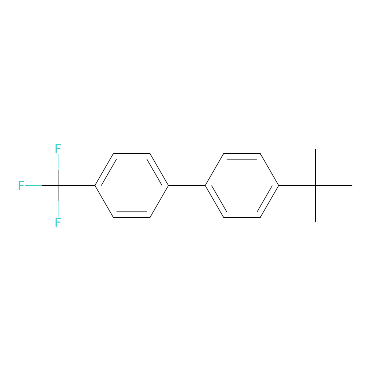 4'-Tert-butyl-4-(trifluoromethyl)biphenyl molecular structure, CAS 386742-85-4