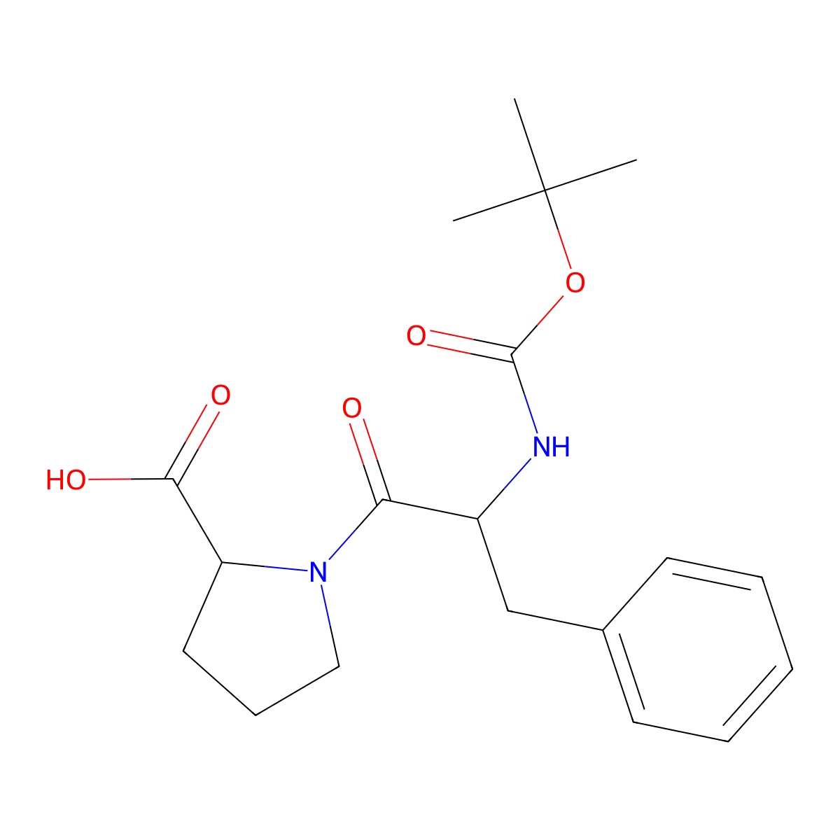 Boc-D-phe-pro-OH molecular structure, CAS 38675-10-4