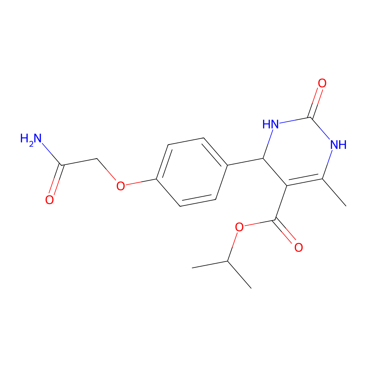 Propan-2-yl 4-[4-(carbamoylmethoxy)phenyl]-6-methyl-2-oxo-1,2,3,4-tetrahydropyrimidine-5-carboxylate molecular structure, CAS 386751-07-1