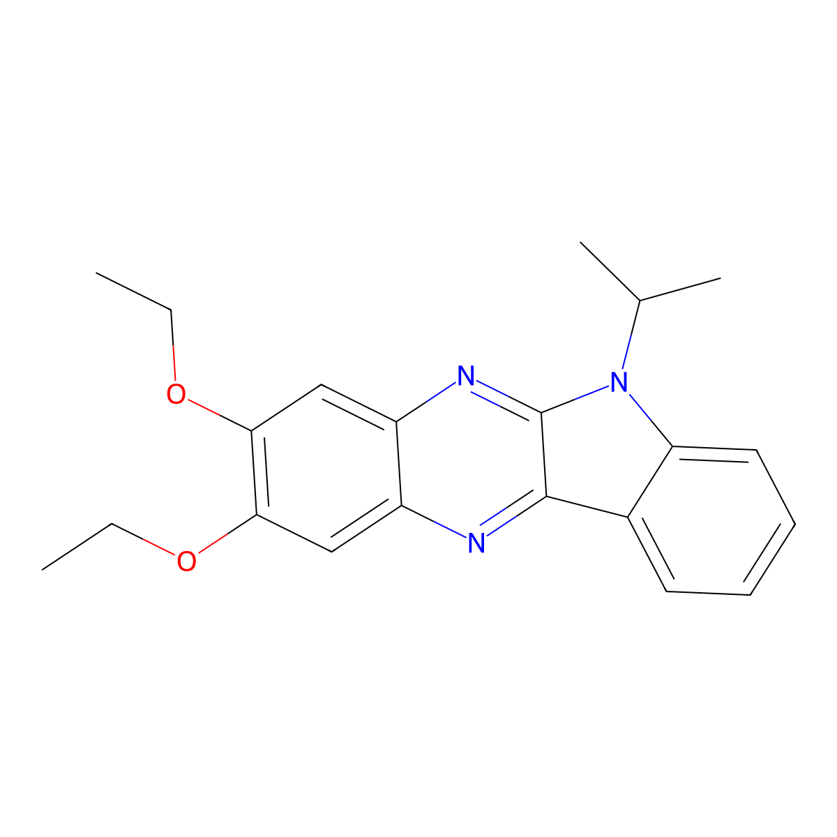 8,9-Diethoxy-5-(methylethyl)indolo[2,3-b]quinoxaline molecular structure, CAS 386751-27-5