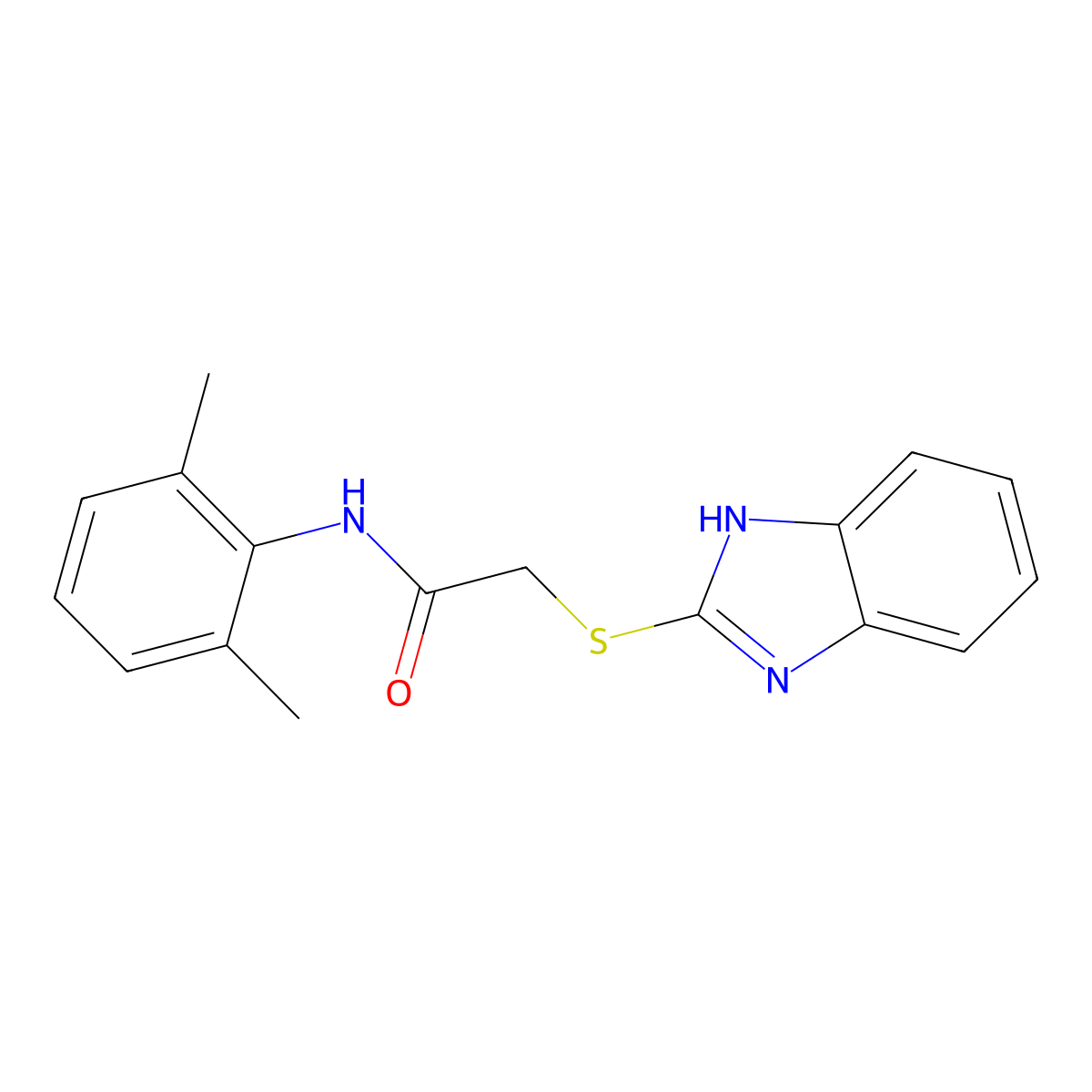 2-(1H-benzimidazol-2-ylsulfanyl)-N-(2,6-dimethylphenyl)acetamide molecular structure, CAS 386763-62-8
