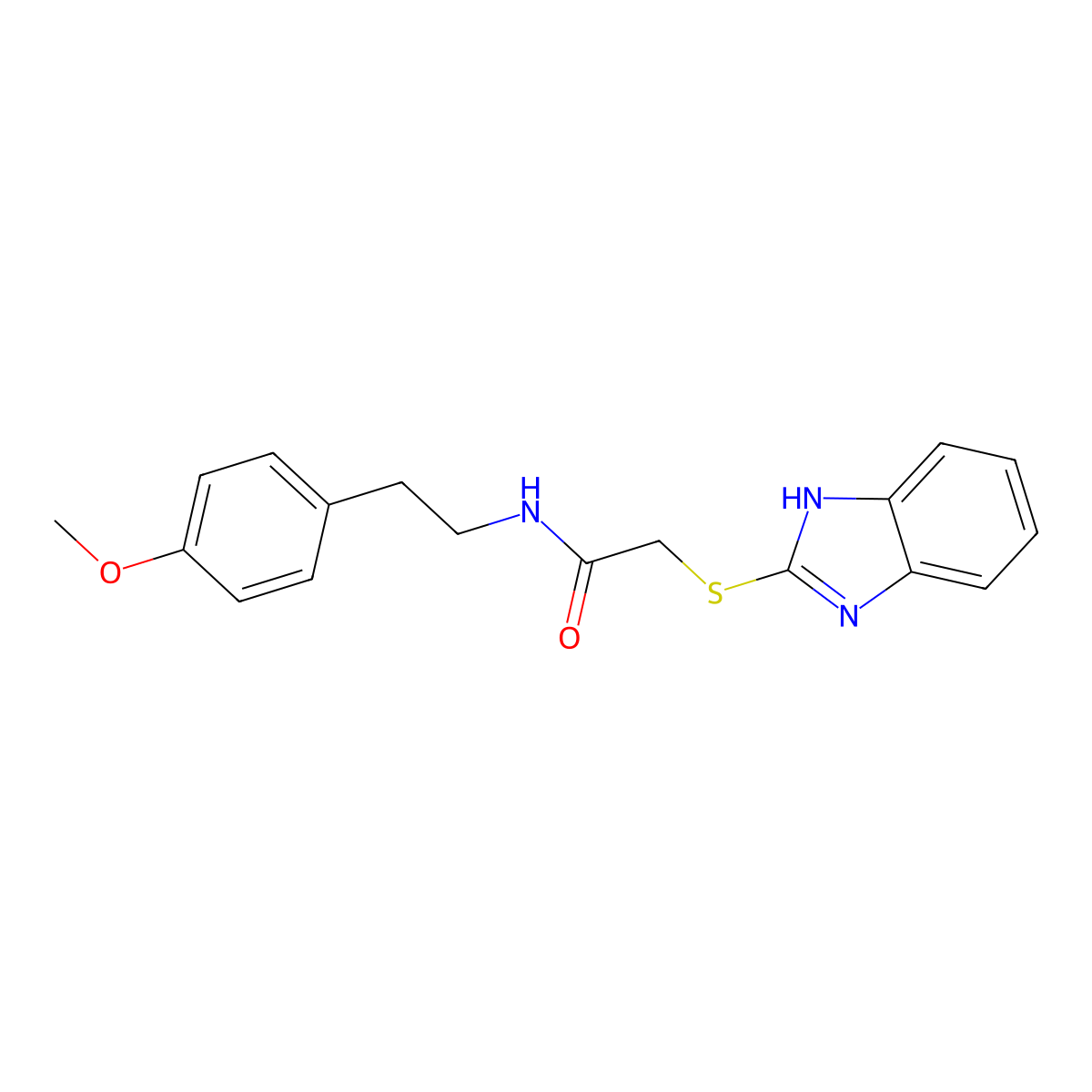 2-(1H-benzimidazol-2-ylsulfanyl)-N-[2-(4-methoxyphenyl)ethyl]acetamide molecular structure, CAS 386763-80-0
