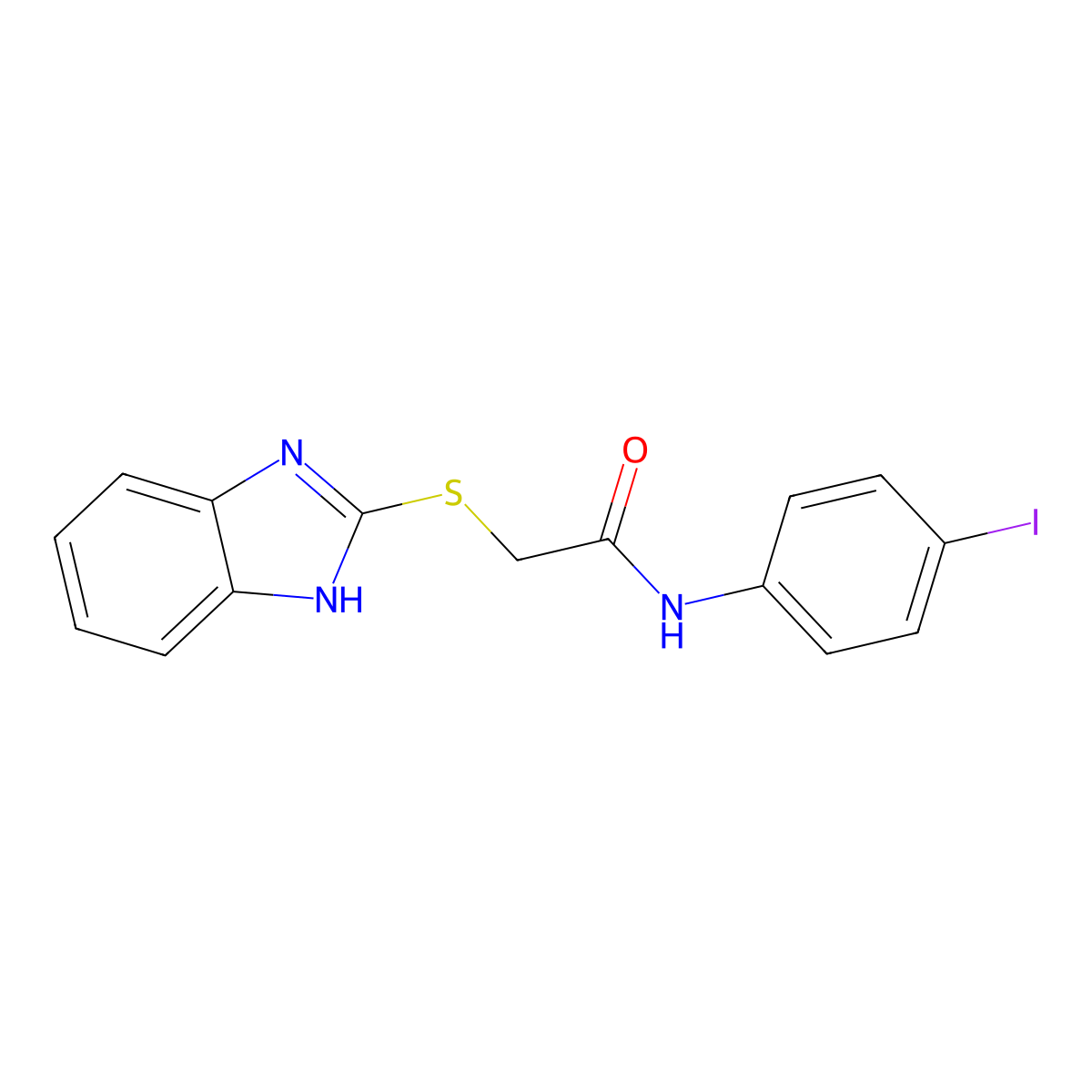2-(1H-benzimidazol-2-ylsulfanyl)-N-(4-iodophenyl)acetamide molecular structure, CAS 386763-91-3