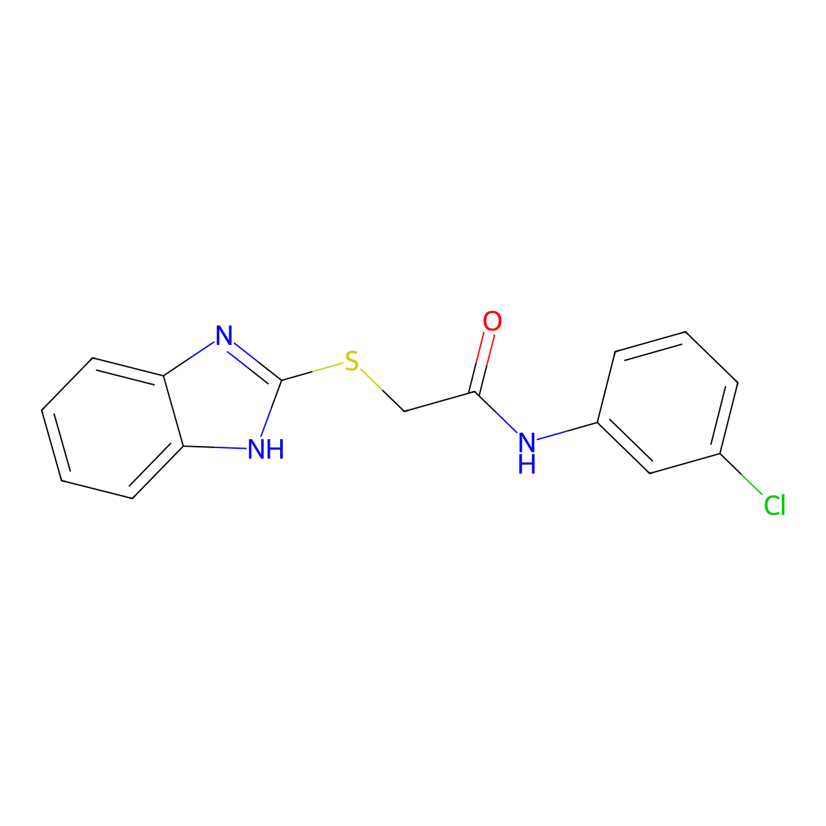 2-(1H-benzimidazol-2-ylsulfanyl)-N-(3-chlorophenyl)acetamide molecular structure, CAS 386764-12-1