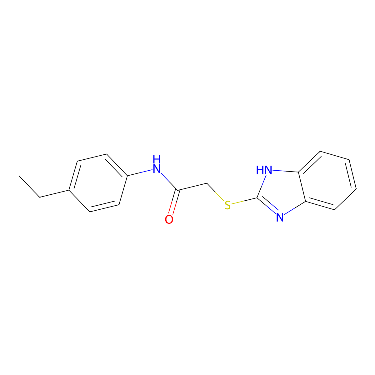 2-(1H-benzimidazol-2-ylsulfanyl)-N-(4-ethylphenyl)acetamide molecular structure, CAS 386764-16-5