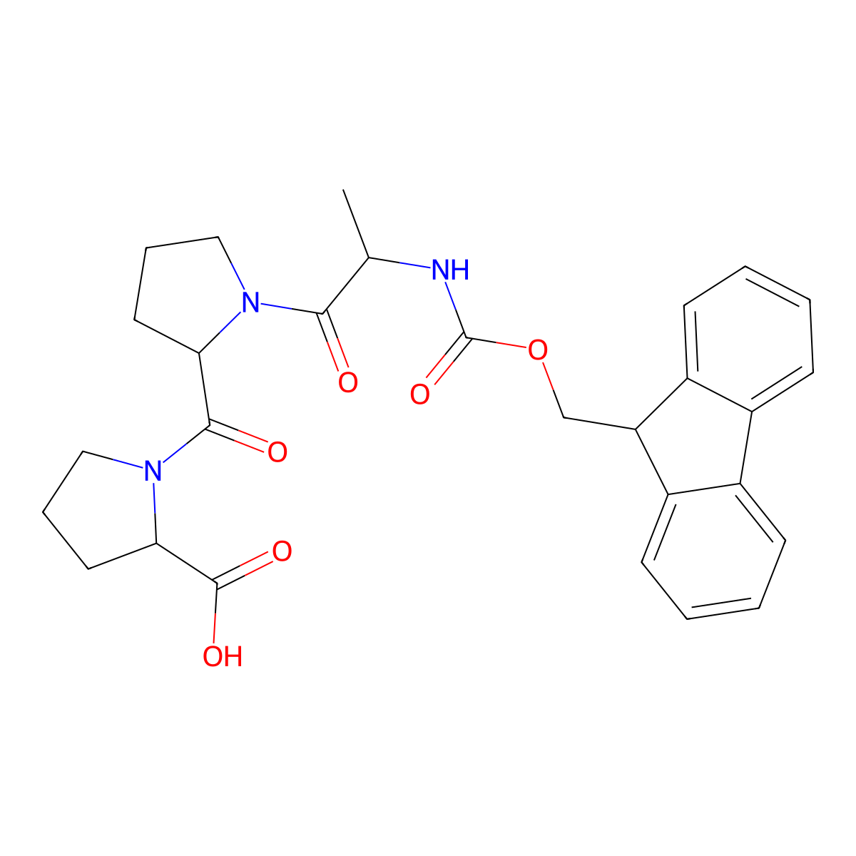 (((9H-Fluoren-9-YL)methoxy)carbonyl)-L-alanyl-L-prolyl-L-proline molecular structure, CAS 386768-25-8