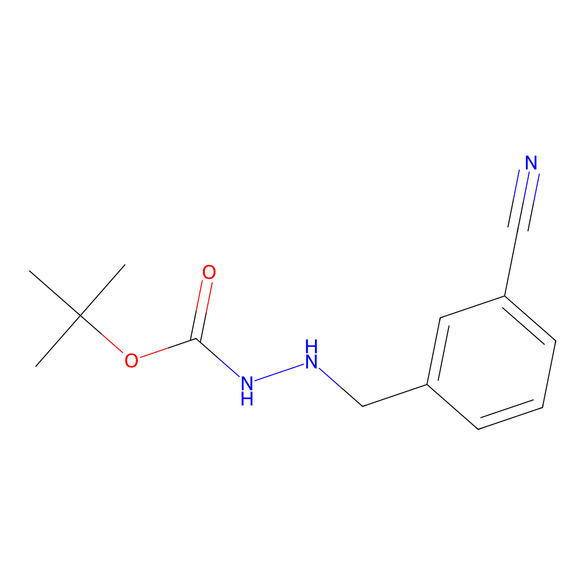 Tert-butyl 2-(3-cyanobenzyl)hydrazinecarboxylate molecular structure, CAS 386768-81-6