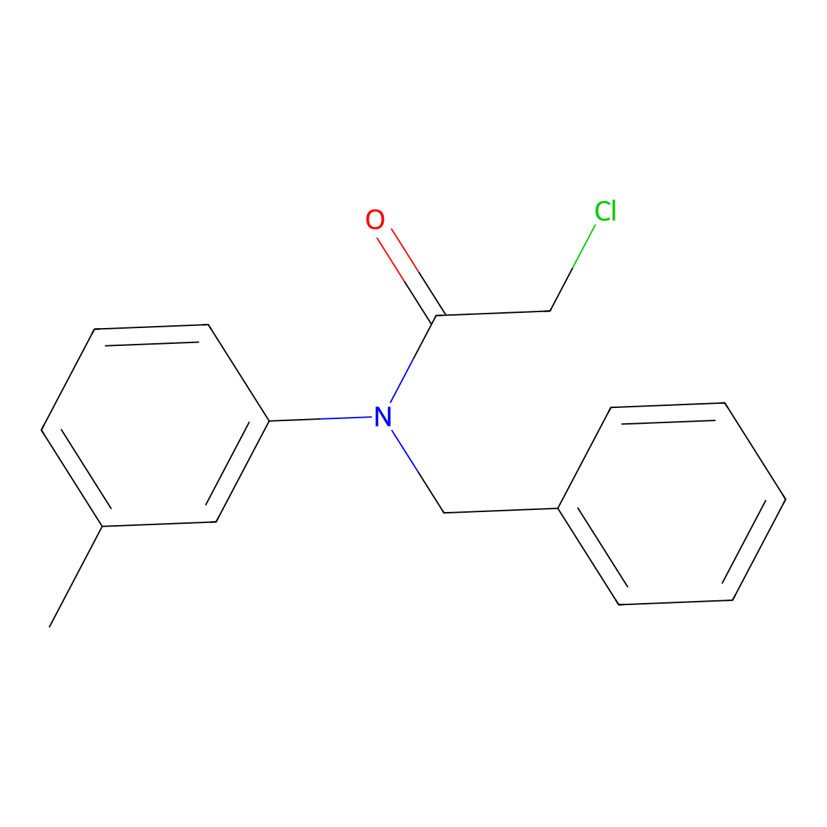 N-benzyl-2-chloro-N-(3-methylphenyl)acetamide molecular structure, CAS 38677-47-3
