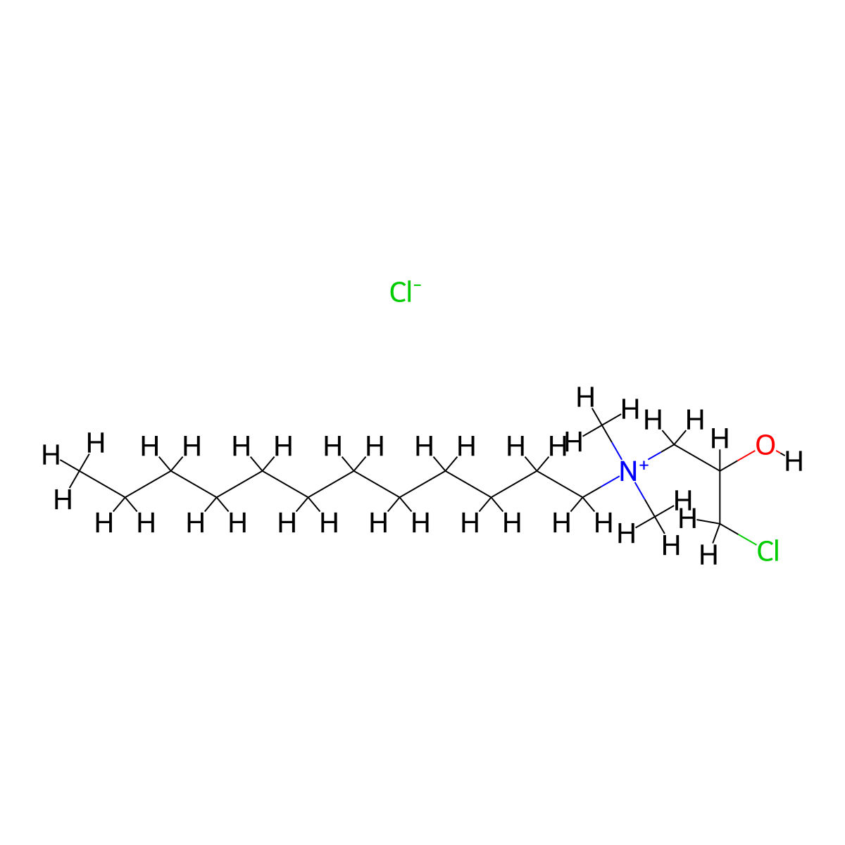 Lauryldimethyl(3-chloro-2-hydroxypropyl)ammonium chloride molecular structure, CAS 38677-67-7