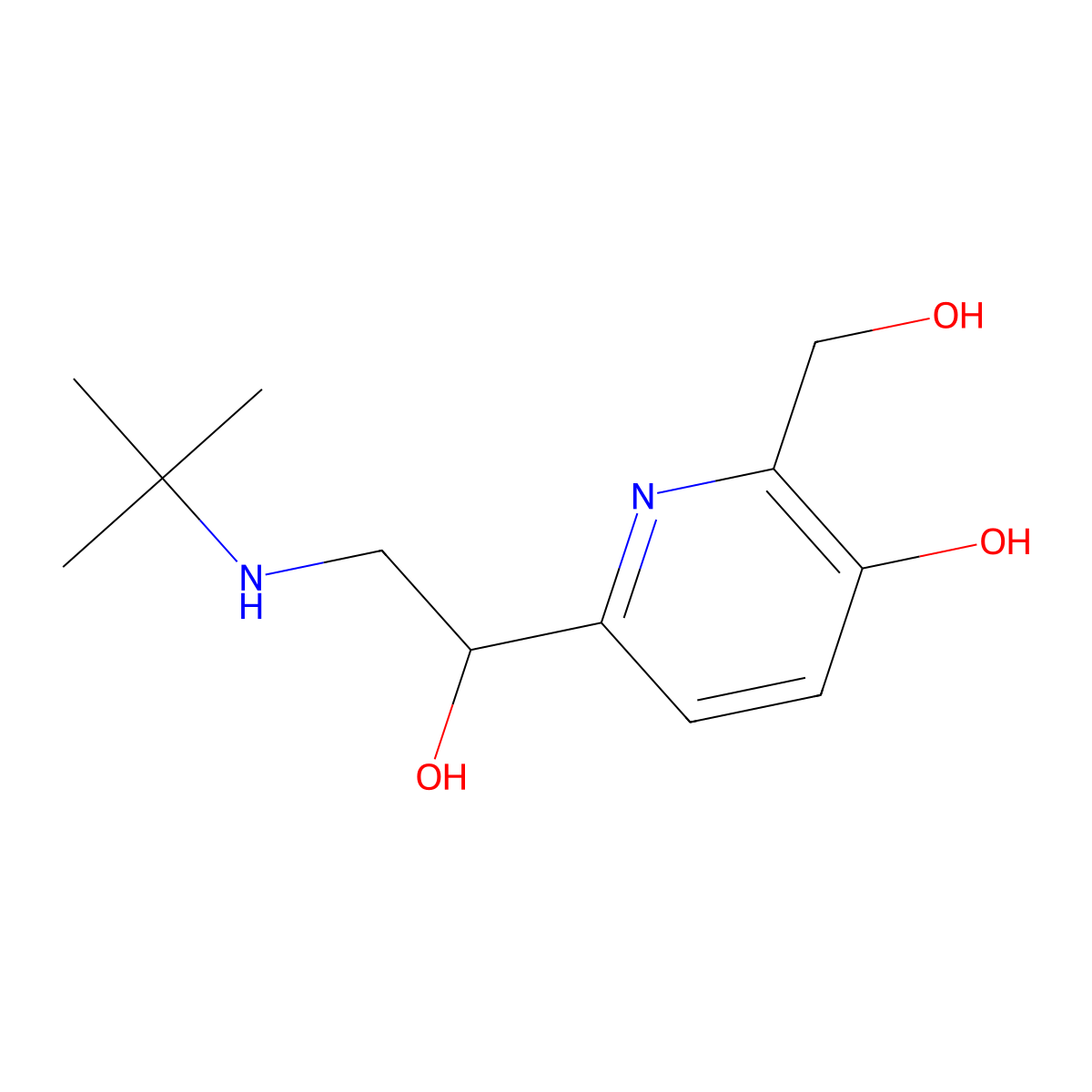Pirbuterol molecular structure, CAS 38677-81-5