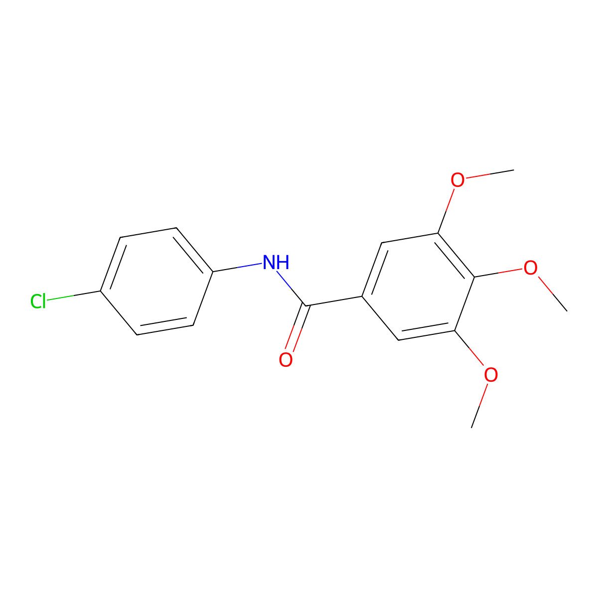 N-(4-chlorophenyl)-3,4,5-trimethoxybenzamide molecular structure, CAS 3868-95-9