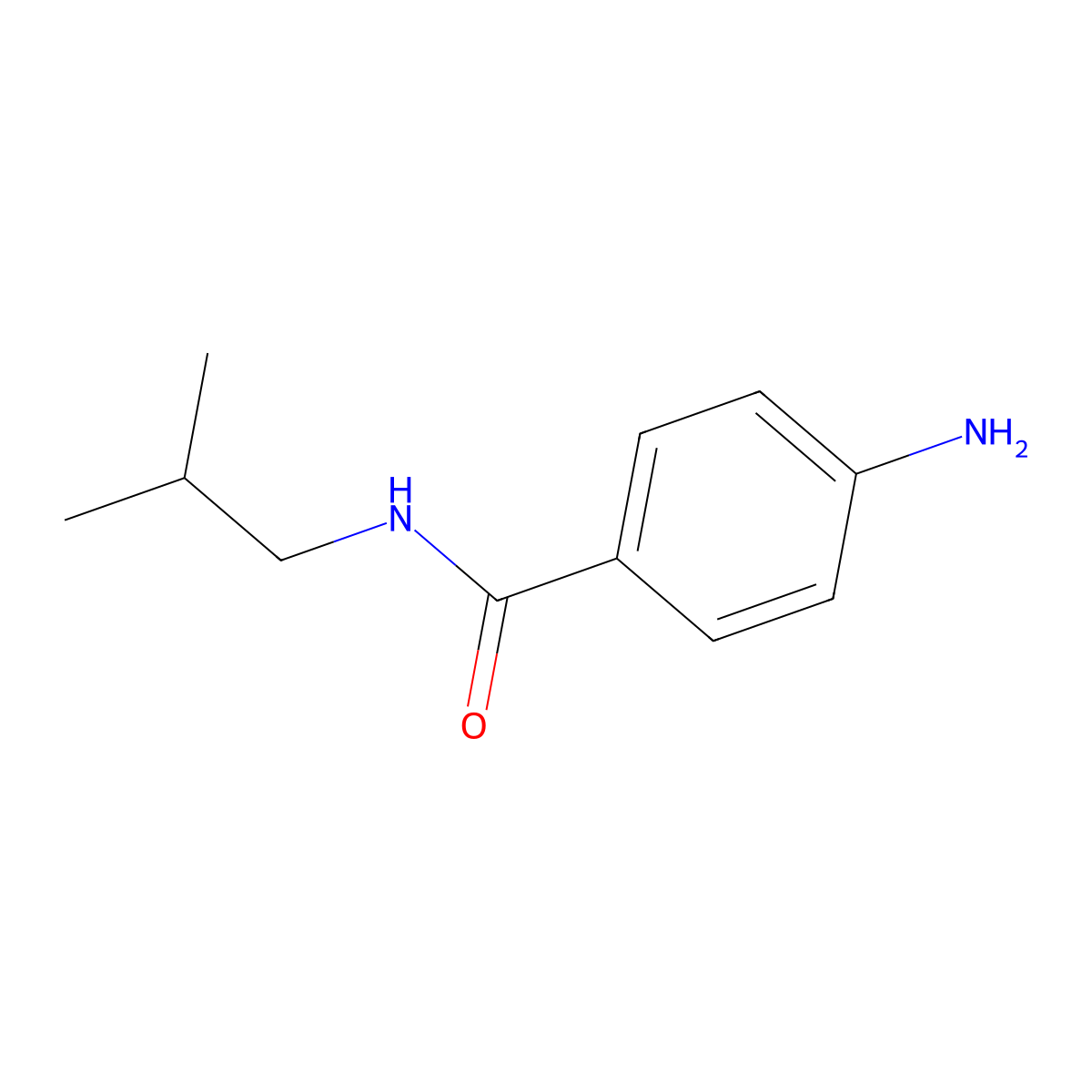 4-amino-N-(2-methylpropyl)benzamide molecular structure, CAS 38681-73-1