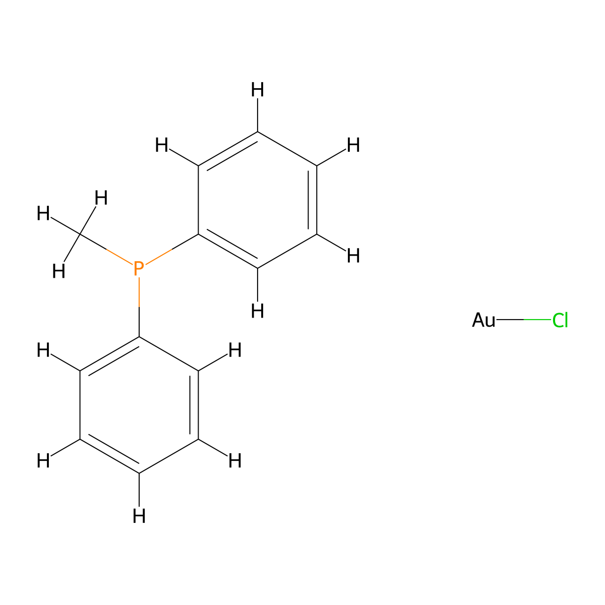 Chloro(methyldiphenylphosphine)gold(I) molecular structure, CAS 38686-38-3