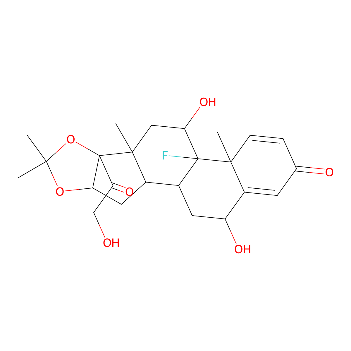 6-Hydroxytriamcinolone acetonide, (6beta)- molecular structure, CAS 3869-32-7