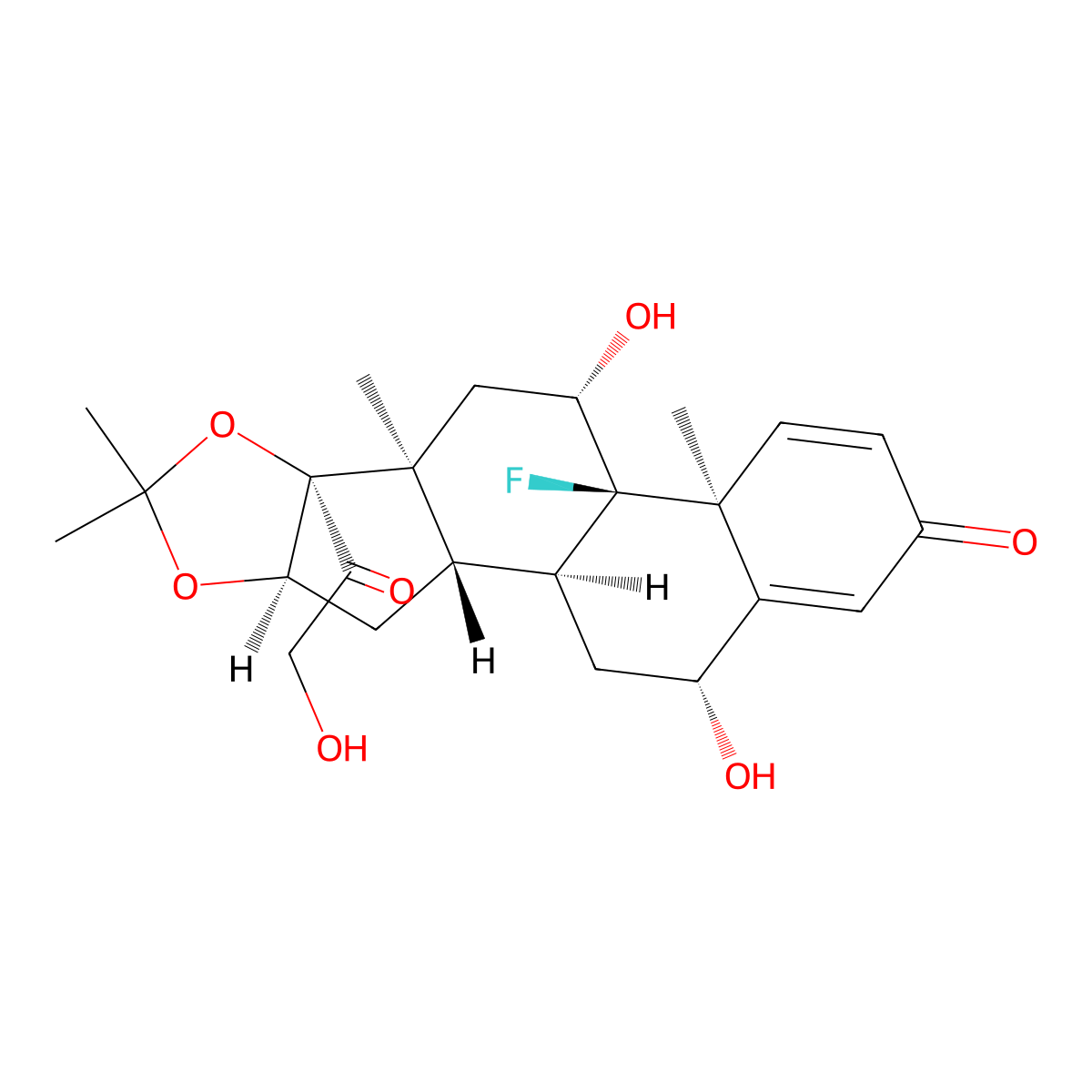 6-Hydroxytriamcinolone acetonide, (6beta)- molecular structure, CAS 3869-32-7