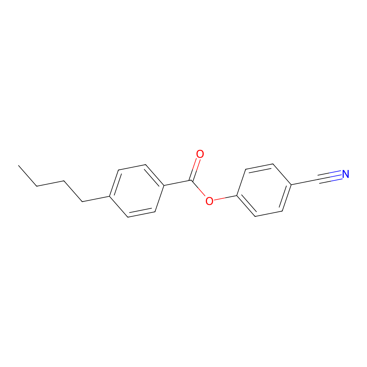 Benzoic acid, 4-butyl-, 4-cyanophenyl ester molecular structure, CAS 38690-77-6