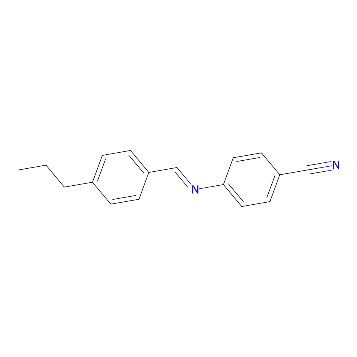Benzonitrile, 4-[[(4-propylphenyl)methylene]amino]- molecular structure, CAS 38690-79-8