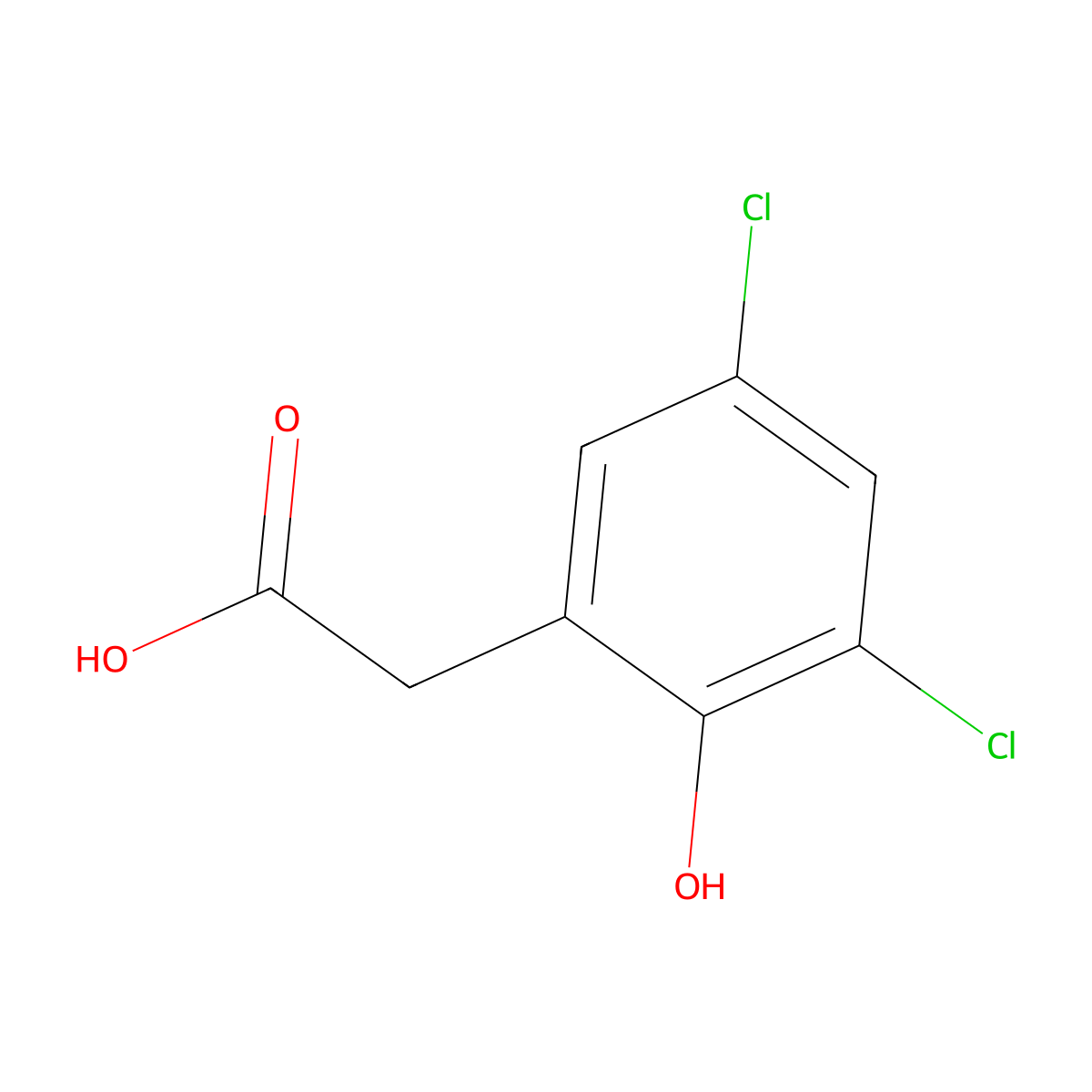 2-(3,5-Dichloro-2-hydroxyphenyl)acetic acid molecular structure, CAS 38692-69-2