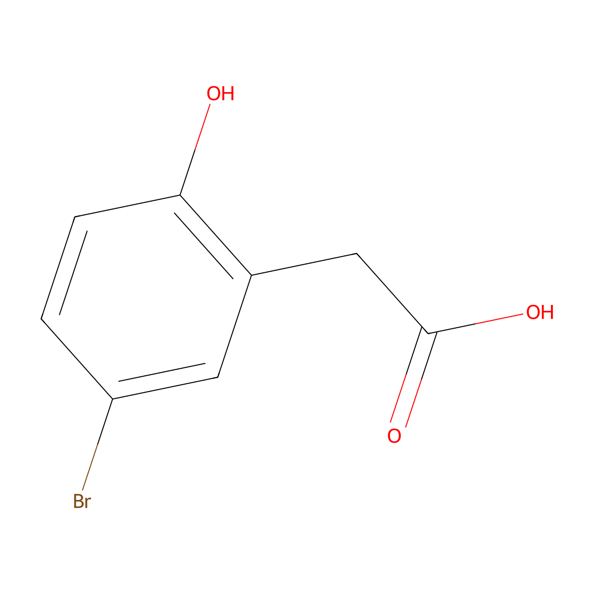 (5-Bromo-2-hydroxyphenyl)acetic acid molecular structure, CAS 38692-72-7