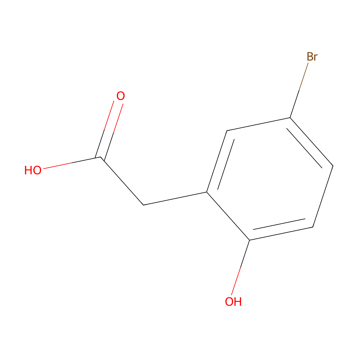 (5-Bromo-2-hydroxyphenyl)acetic acid molecular structure, CAS 38692-72-7
