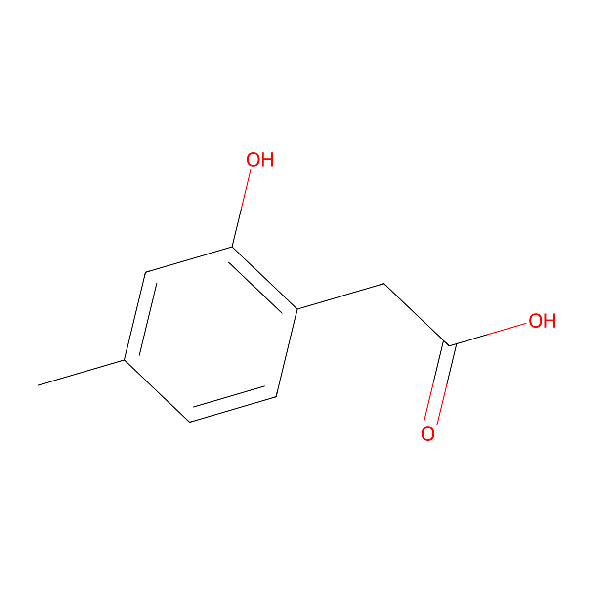 2-(2-Hydroxy-4-methylphenyl)acetic acid molecular structure, CAS 38692-77-2