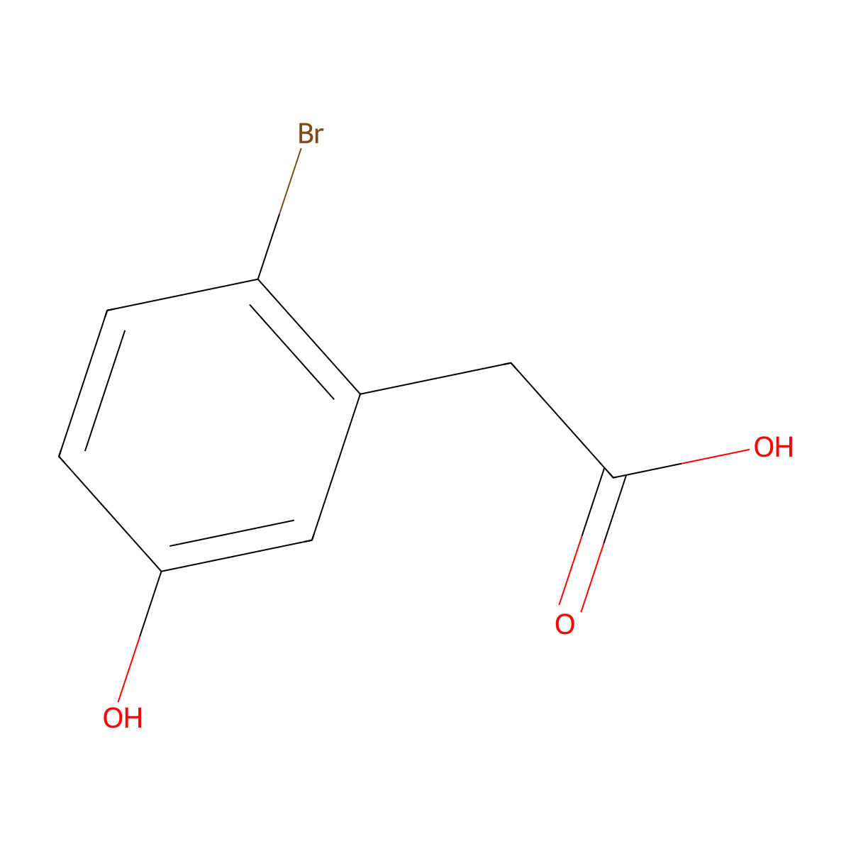 2-(2-Bromo-5-hydroxyphenyl)acetic acid molecular structure, CAS 38692-78-3
