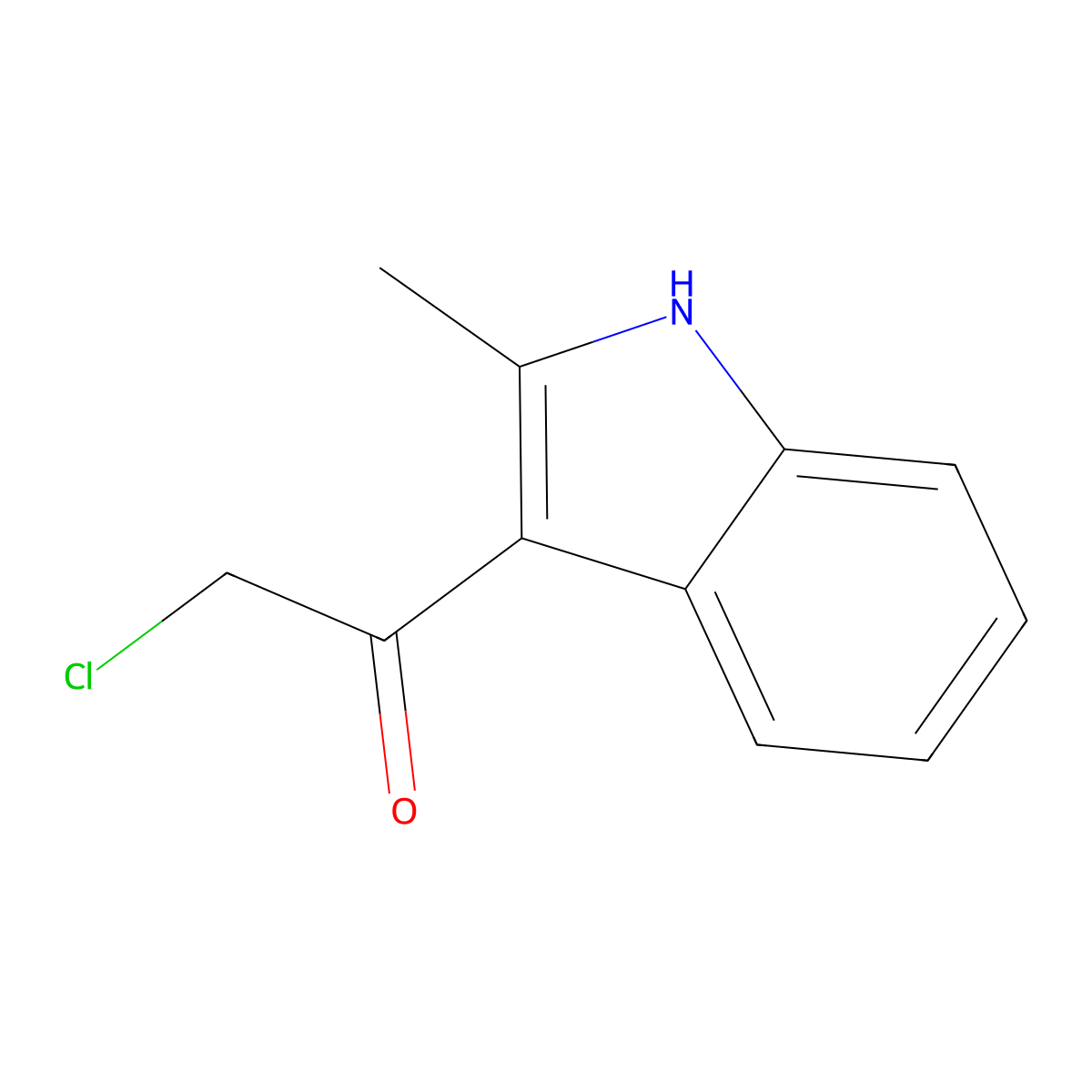 2-Chloro-1-(2-methyl-1H-indol-3-yl)ethanone molecular structure, CAS 38693-08-2