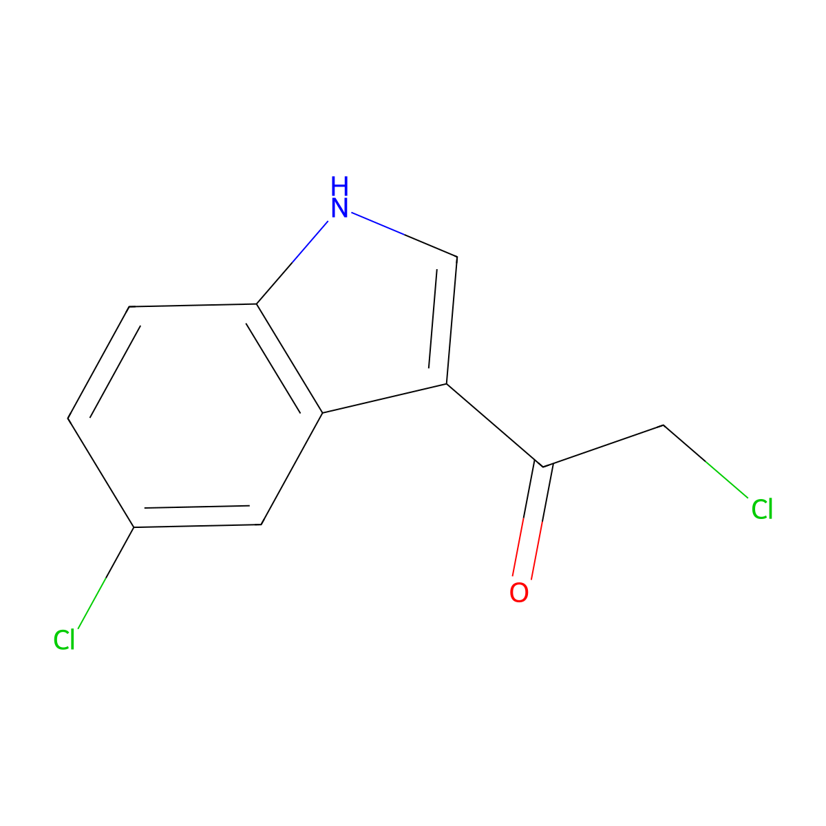 2-chloro-1-(5-chloro-1H-indol-3-yl)ethanone molecular structure, CAS 38693-11-7