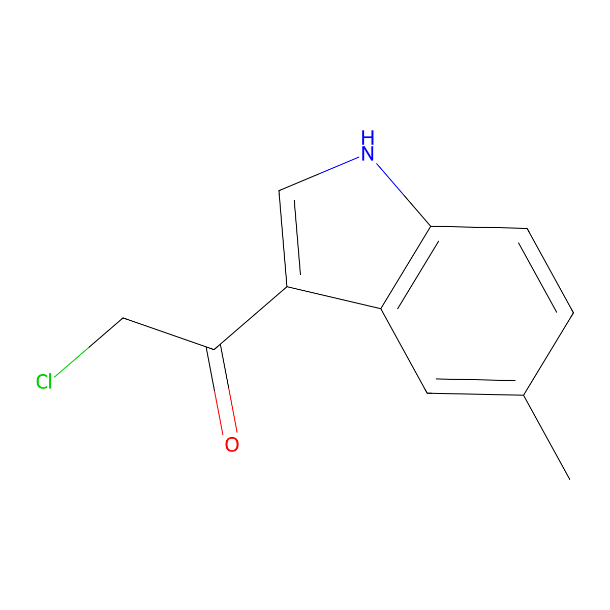 2-chloro-1-(5-methyl-1H-indol-3-yl)ethan-1-one molecular structure, CAS 38693-12-8