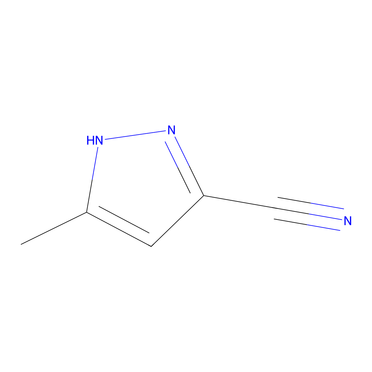 5-Methyl-1H-pyrazole-3-carbonitrile molecular structure, CAS 38693-82-2