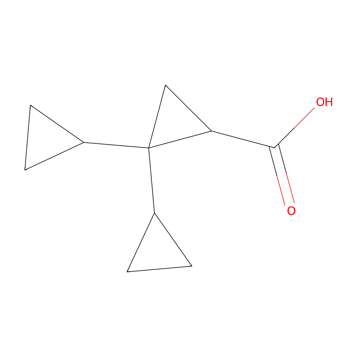 1,1':1',1''-Ter(cyclopropane)-2'-carboxylic acid molecular structure, CAS 38693-86-6