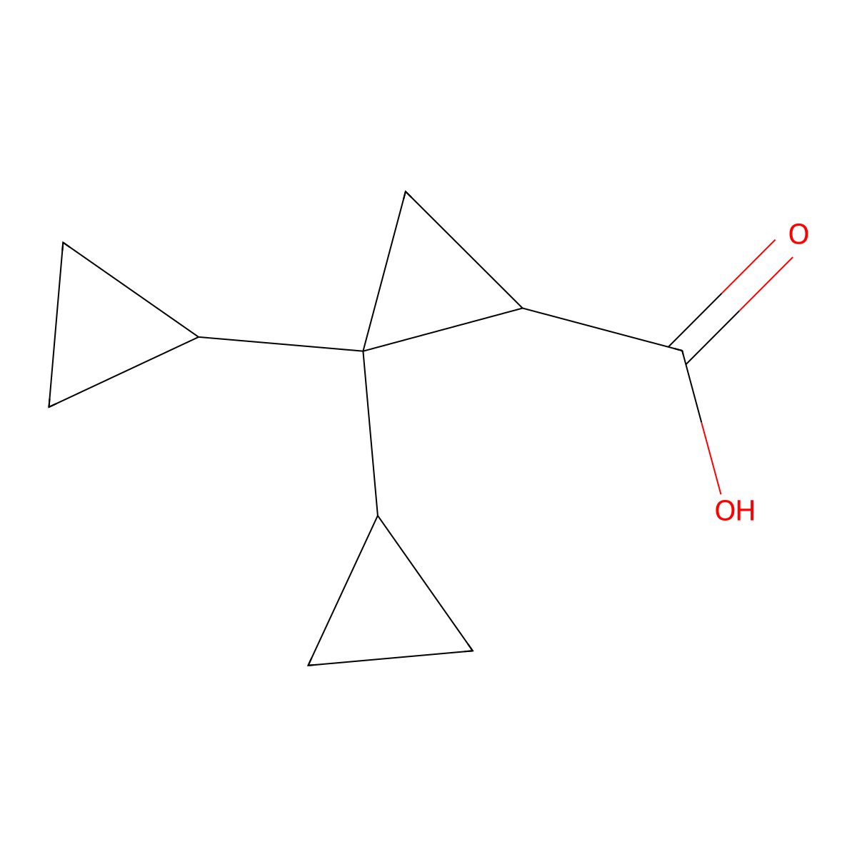 1,1':1',1''-Ter(cyclopropane)-2'-carboxylic acid molecular structure, CAS 38693-86-6
