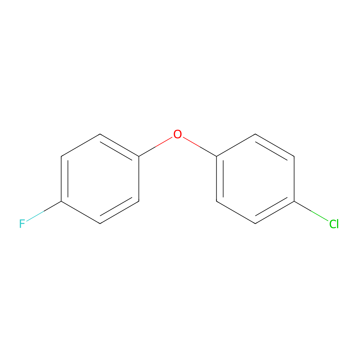 1-Chloro-4-(4-fluorophenoxy)benzene molecular structure, CAS 38695-07-7