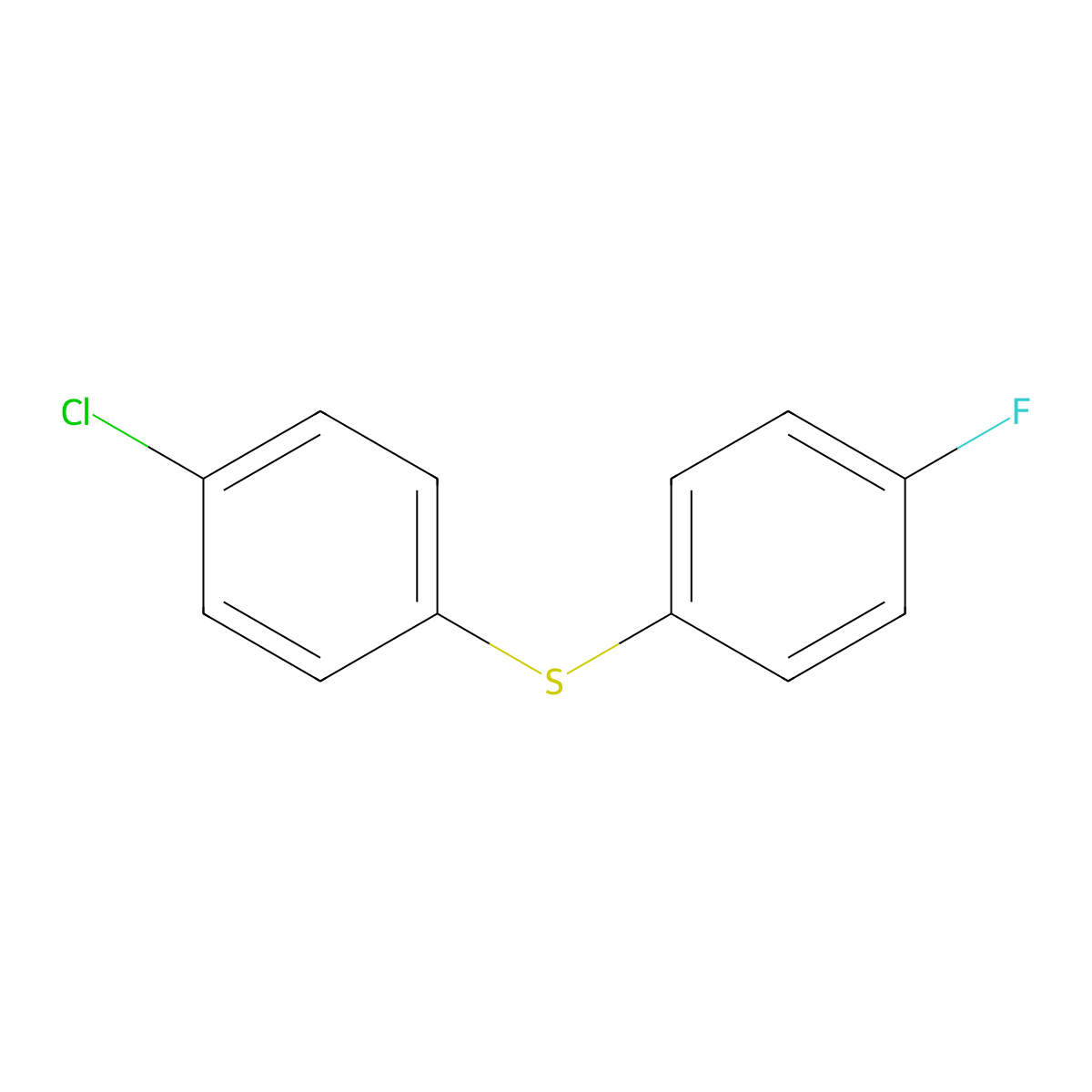 4-Chlorophenyl 4-fluorophenyl sulfide molecular structure, CAS 38695-12-4