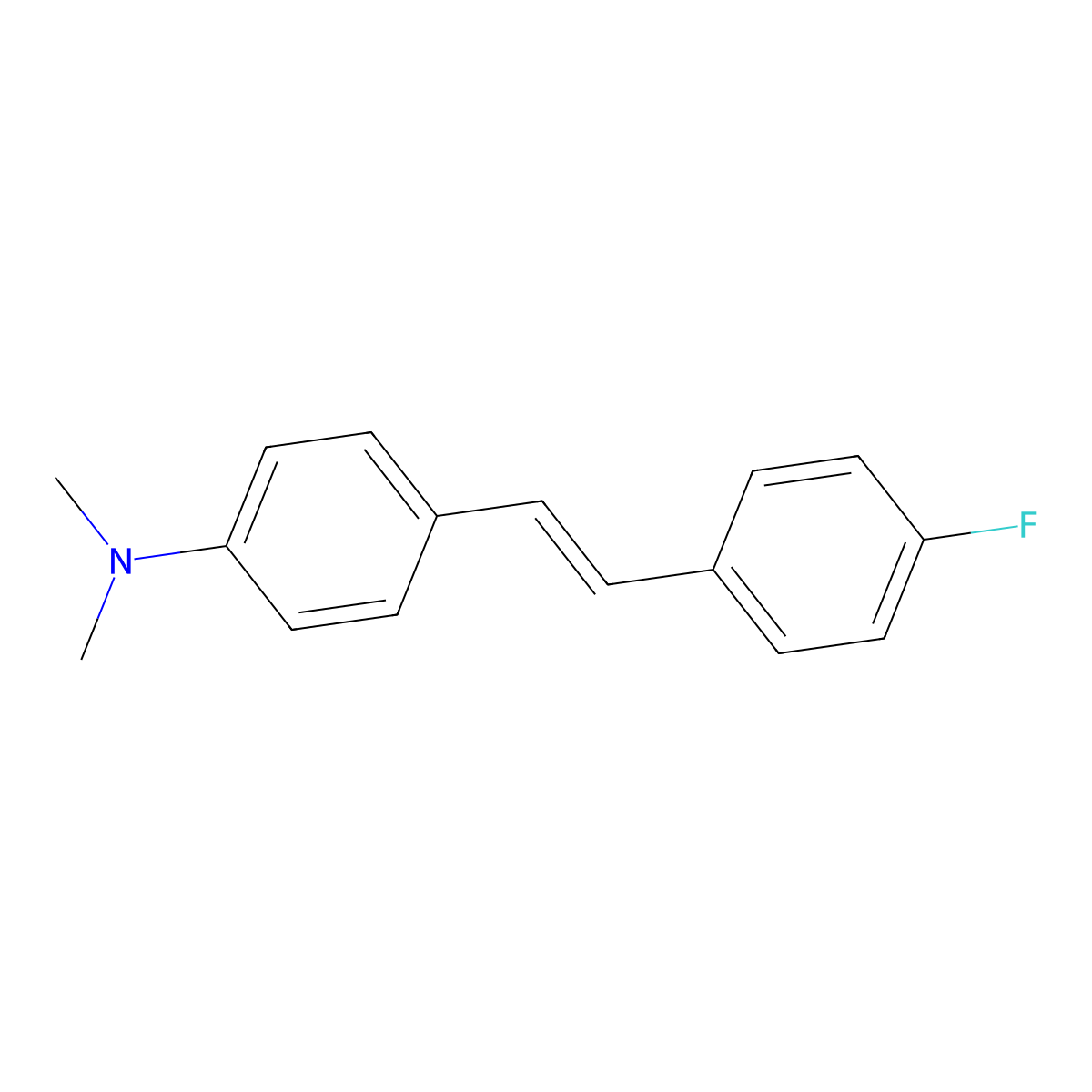 (E)-4-(2-(4-Fluorophenyl)ethenyl)benzenamine, N,N-dimethyl- molecular structure, CAS 38695-34-0