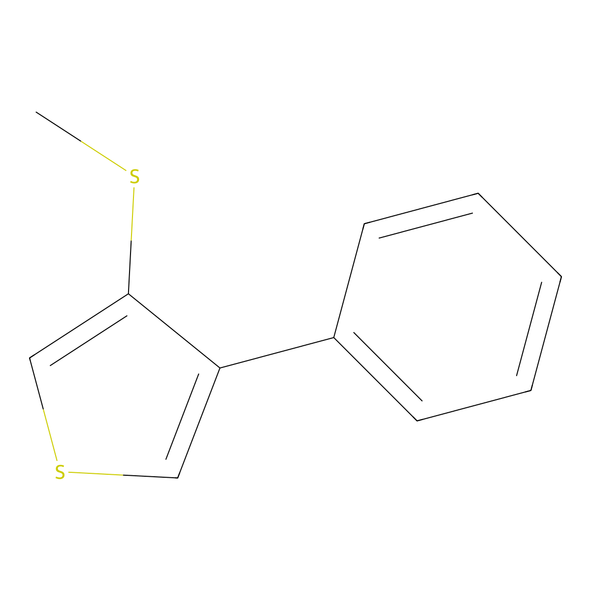 3-(Methylthio)-4-phenylthiophene molecular structure, CAS 38695-63-5