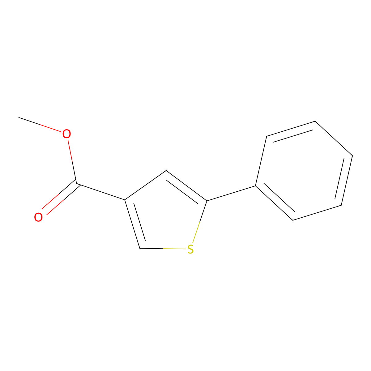Methyl 5-phenylthiophene-3-carboxylate molecular structure, CAS 38695-72-6