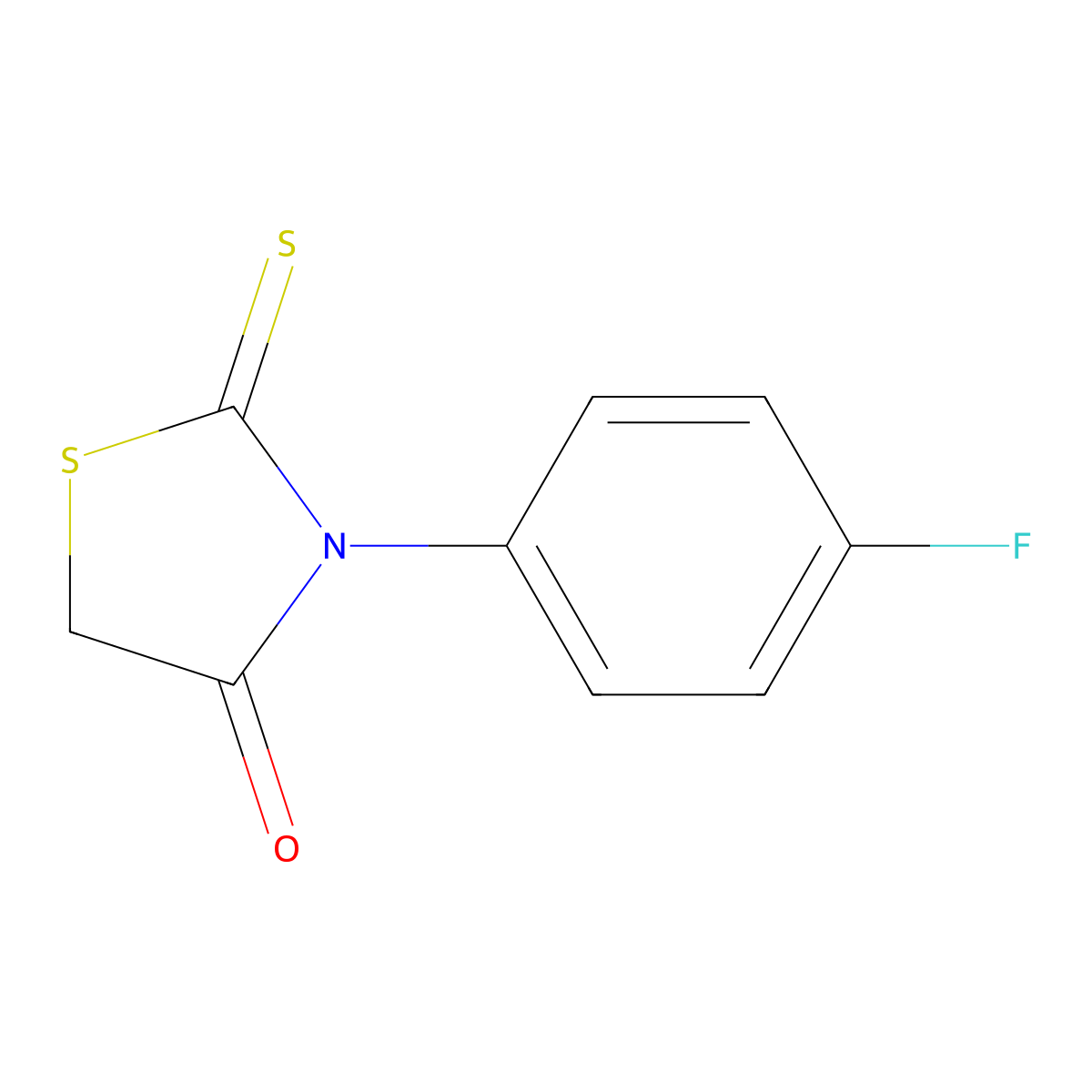 3-(4-Fluorophenyl)-2-sulfanylidene-1,3-thiazolidin-4-one molecular structure, CAS 387-27-9
