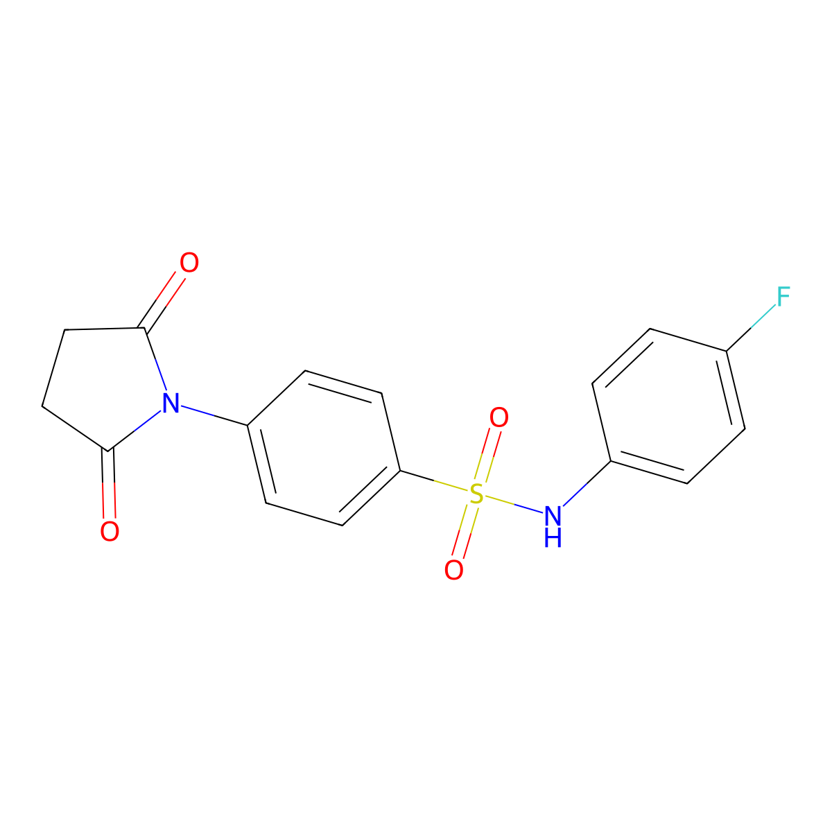 4-(2,5-dioxopyrrolidin-1-yl)-N-(4-fluorophenyl)benzenesulfonamide molecular structure, CAS 387-28-0