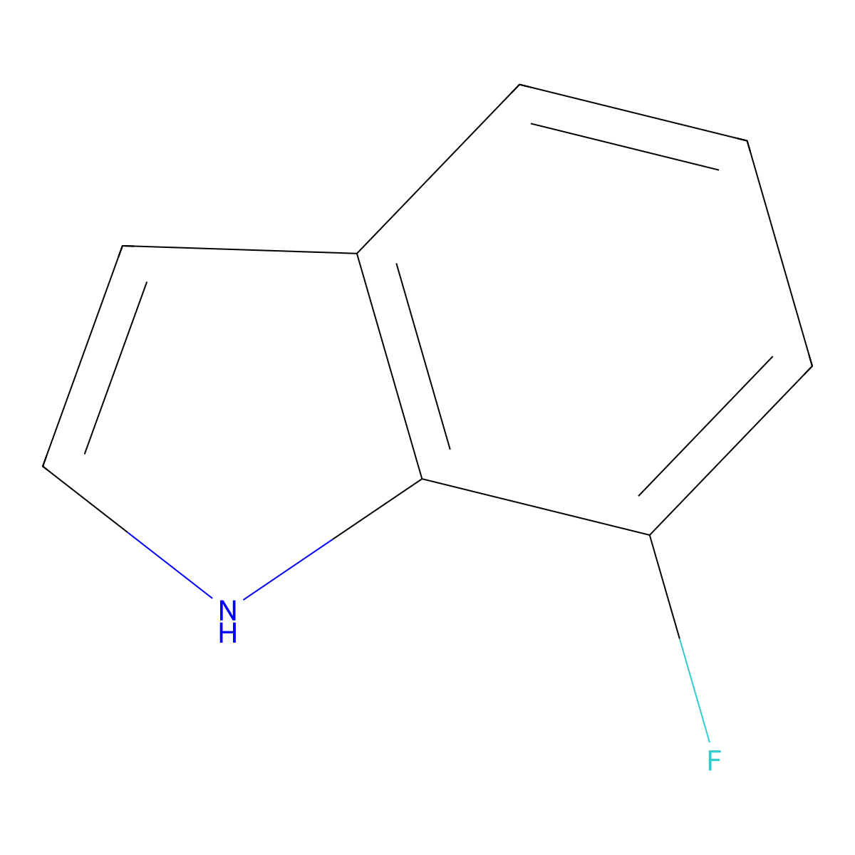 7-Fluoro-1H-indole molecular structure, CAS 387-44-0