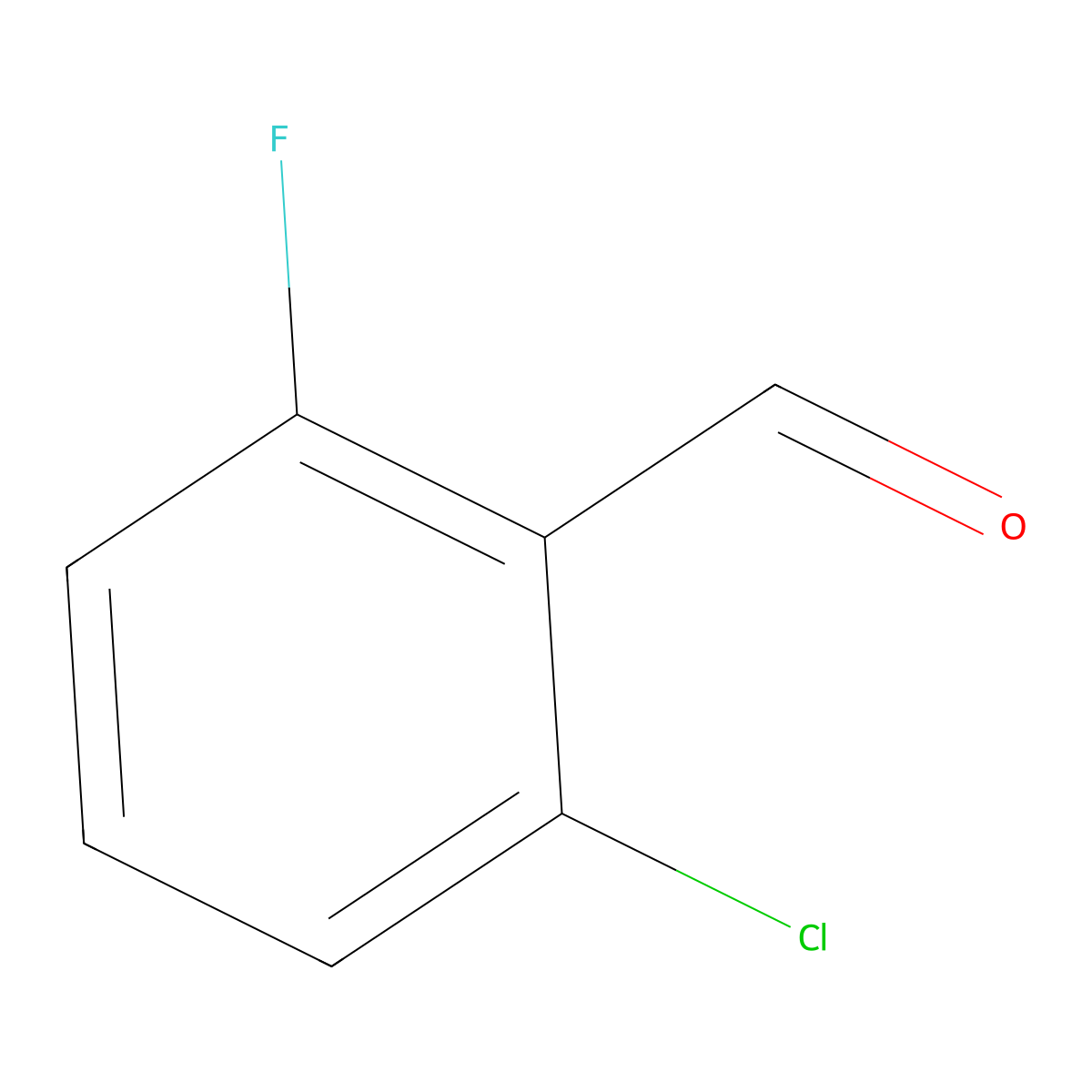 2-Chloro-6-fluorobenzaldehyde molecular structure, CAS 387-45-1
