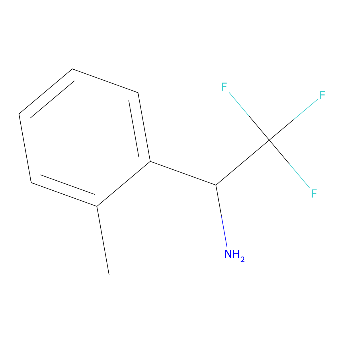 2,2,2-Trifluoro-1-(2-methylphenyl)ethan-1-amine molecular structure, CAS 387-88-2