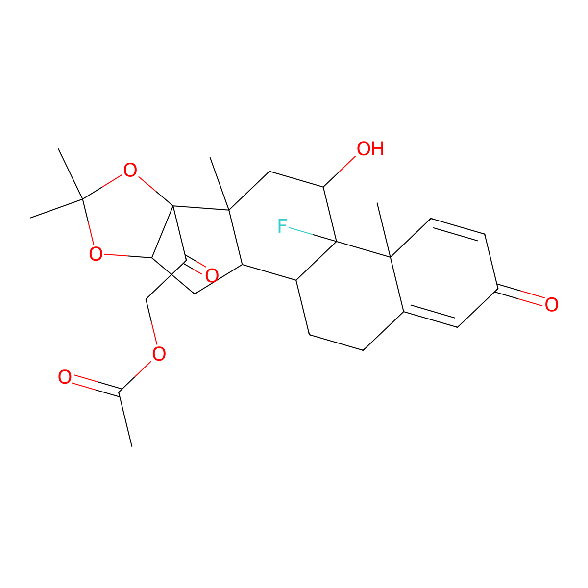 Triamcinolone acetonide 21-acetate molecular structure, CAS 3870-07-3